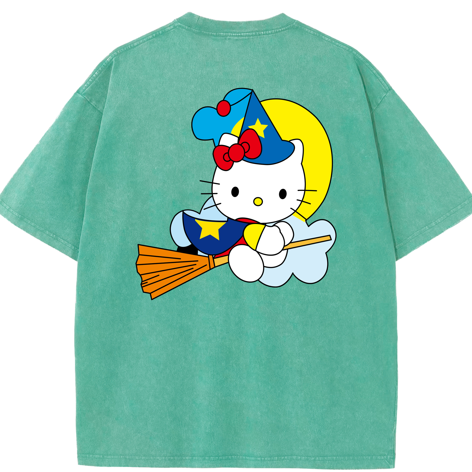 （画像用） Hello Kitty ハローキティ 綿100% ヴィンテージ風 半袖Tシャツ（背面プリント）